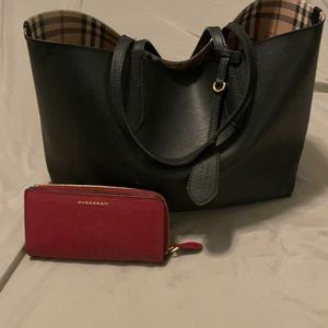 Reversible Tote Haymarket Coated Canvas and Leather